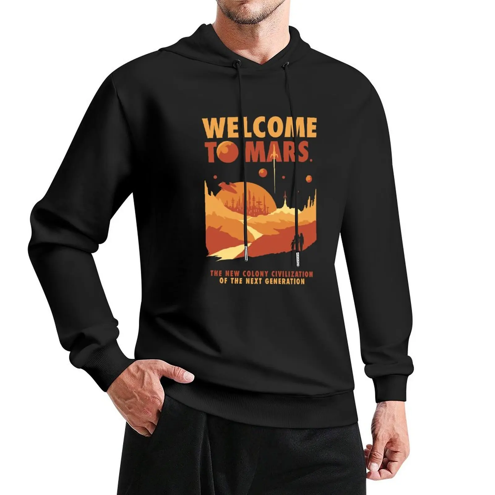 

Welcome to Mars Pullover Hoodie anime clothes streetwear men hoodies for men