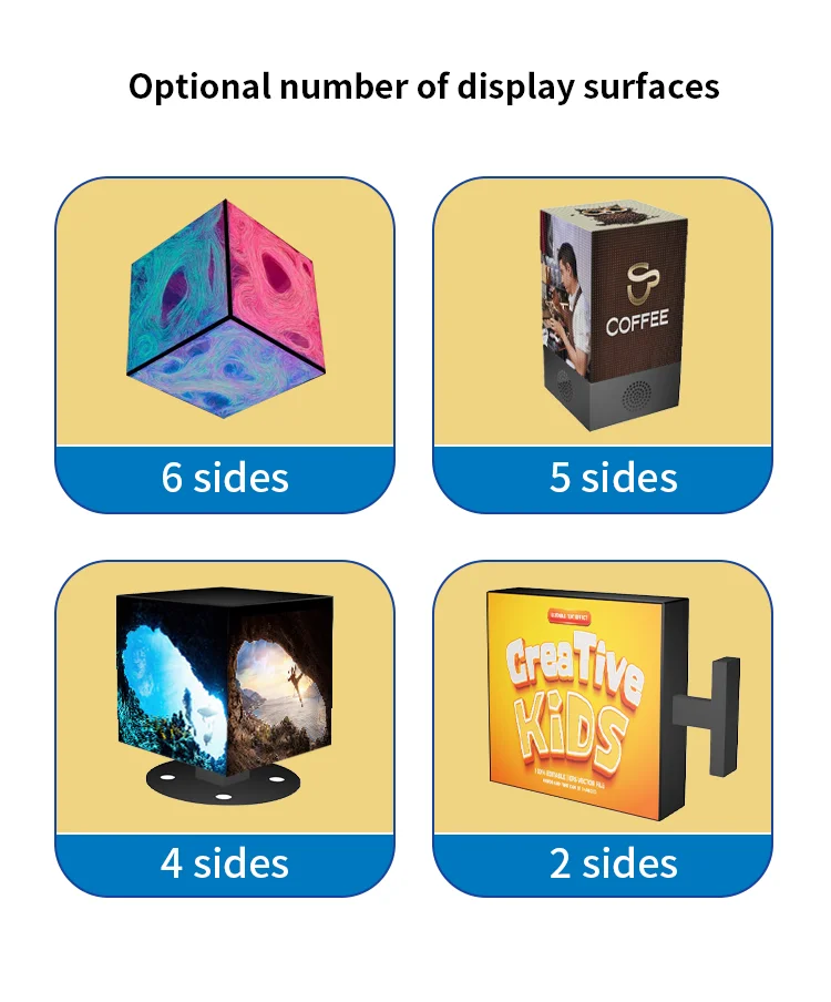 High Quality P3 Outdoor LED Display Full-Color Waterproof Cube Screen Two Sided for Electronic Billboard & Subway Use IP65 Rated