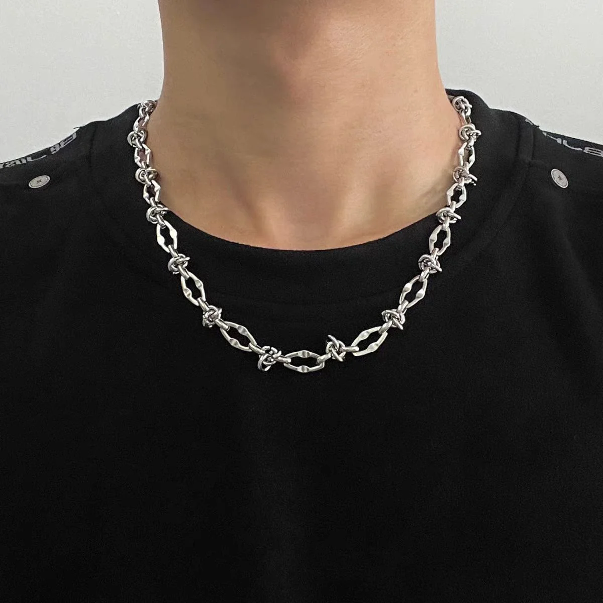 Punk-Style Chunky Dicke Gliederkette in Silberfarbe, Chirurgenstahl 8mm Massive Seilkette, Collier für Männer, Frauen, Unisex Geschenk
