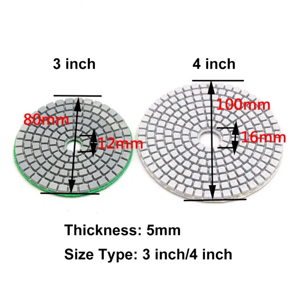 3 Polegada 1pc Lixar Disco De Moagem De Diamante Molhado Almofadas De Polimento De Mármore Granito Polidor De Pedra Flexível Cerâmica Ferramentas Manuais