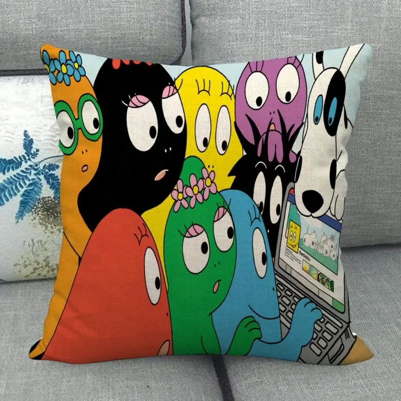 Custom Barbapapa Pillowcase Wedding Decorative Cotton Linen Pillow Case For Home PillowCover 45X45(One Sides)