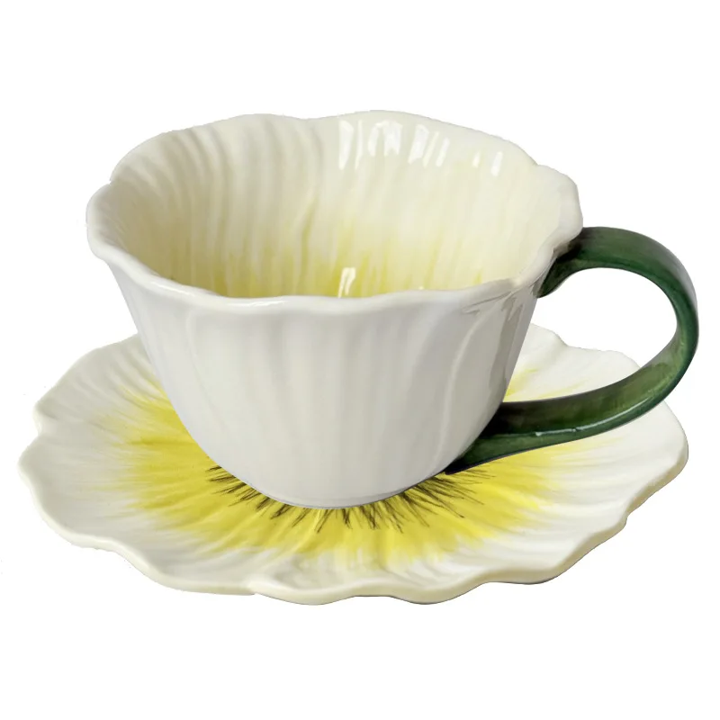 Special good-looking coffee cup design sense niche women high-value latte cup beautiful coffee cup saucer set