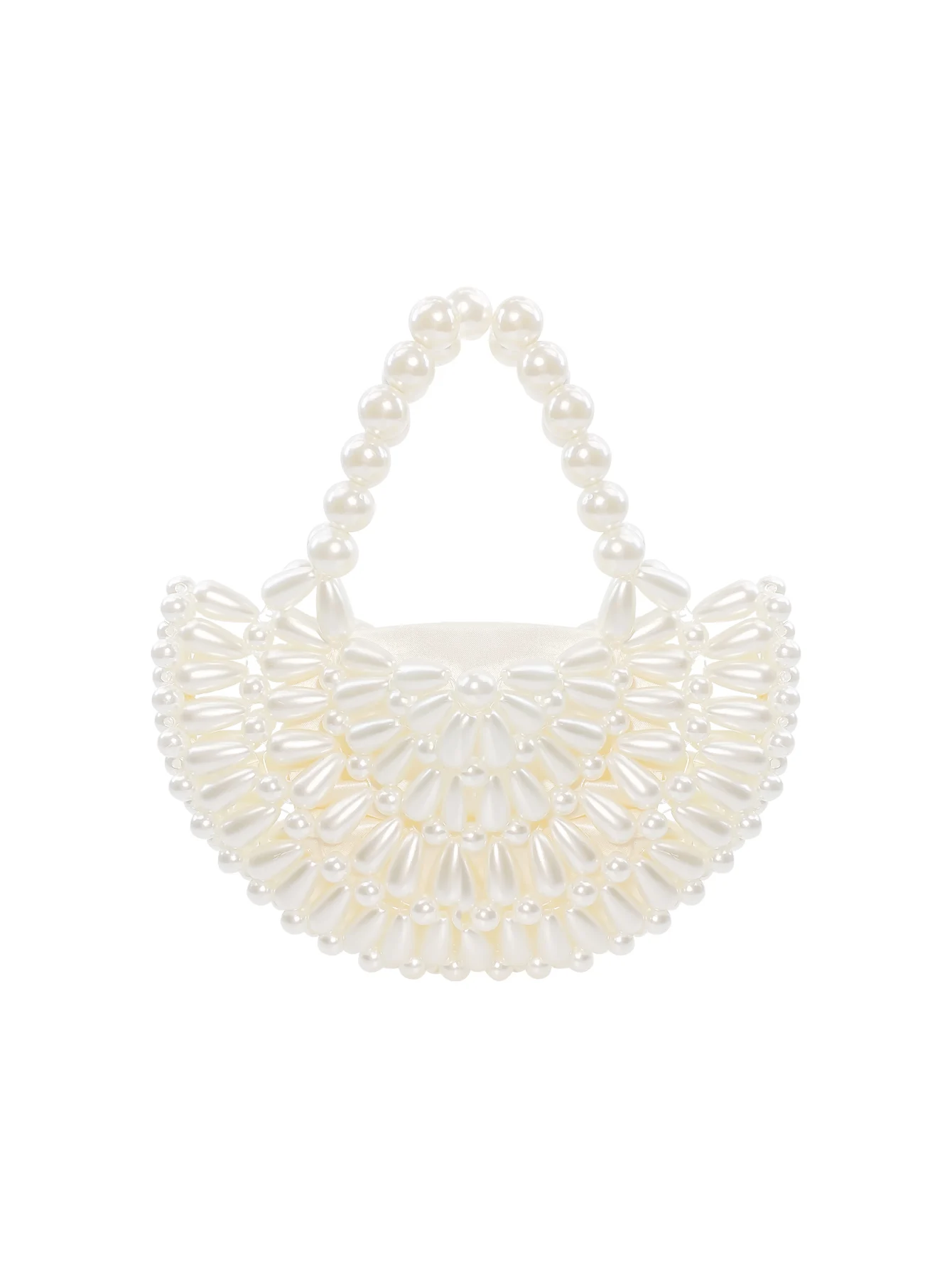 

Нишевый дизайн, изысканная нежная сумка в форме веера, сумка ручной работы с искусственным жемчугом и бисером, сумка через плечо, женская сумка