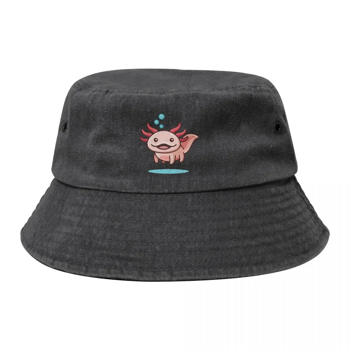 

Axolotl Logo Cowboy Denim Fisherman Hat With Printing