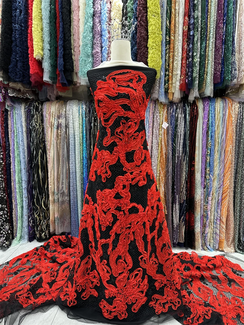 Tecidos de renda de malha 3d africano 2025 alta qualidade francês nigeriano lantejoulas bordado tecido de tule do noivo para vestido de casamento costura