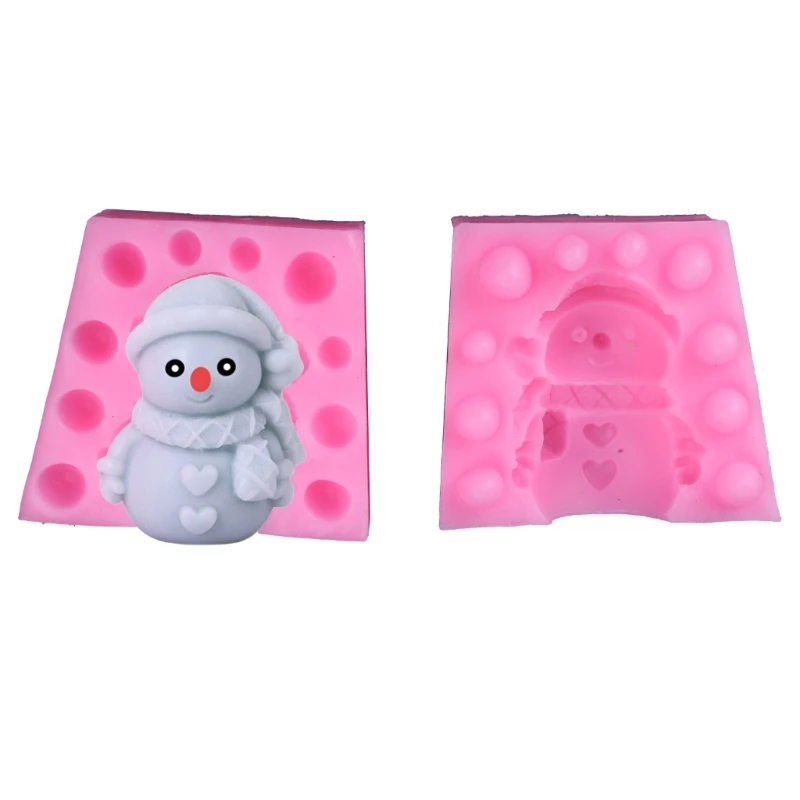 Moldes silicona para velas muñeco nieve navideño, adornos yeso para jabón y velas, decoraciones navideñas, Moldes