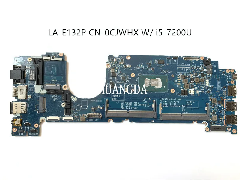 

LA-E132P для DELL Latitude 7480 E7480 Материнская плата ноутбука с/i5-6200U/6300U CN-0WP2YX 0NYD7R 0YF9VM 100%