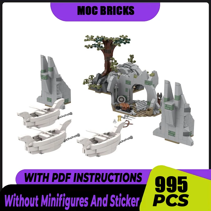 

Magical Rings Moc Building Block Movie Scene Parth Galen Model Castle Bricks DIY Assembly Street View Toy Gift