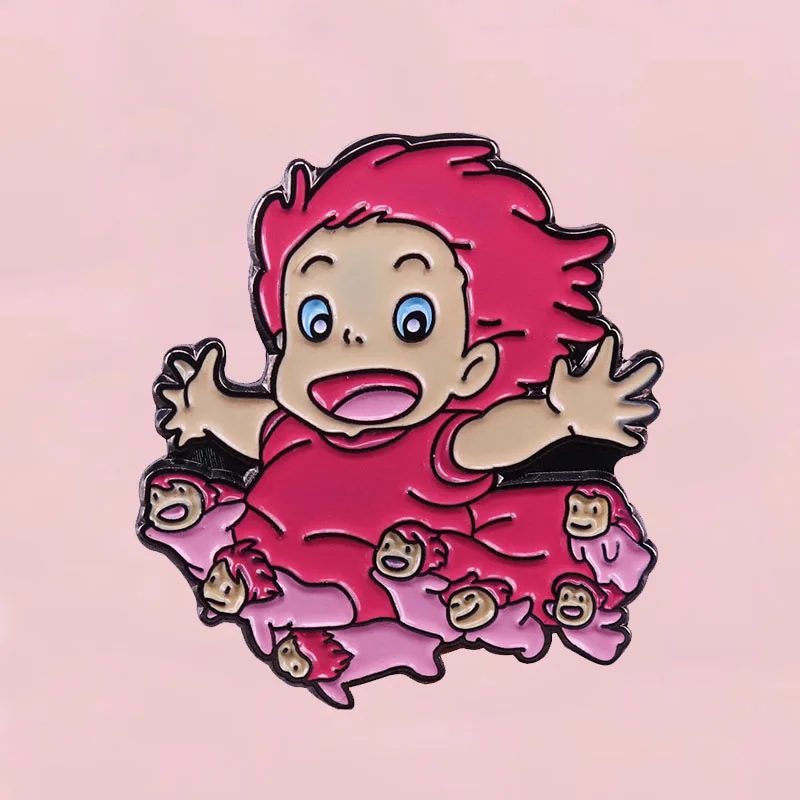 شارة شخصية كرتونية أنيمي، ملابس حقيبة ظهر لطيفة على شكل دبوس سمكة، ملابس مجوهرات عصرية، هدية للأصدقاء