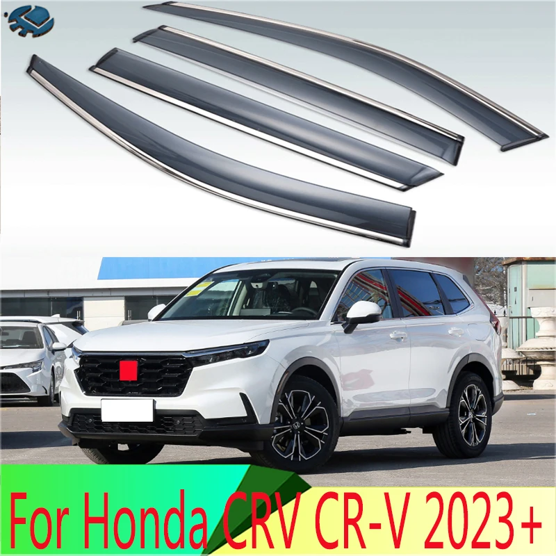 

For Honda CRV CR-V 2023+ Plastic Exterior Visor Vent Shades Window Sun Rain Guard Deflector 4pcs