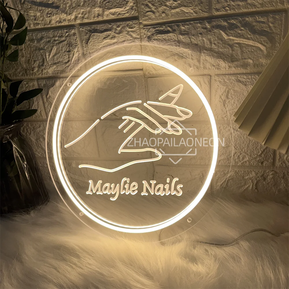 Maylie Nail Salon Neon Led Sign Nail Shop Neon Lights USB Beauty Room Wall Decor Nail Store Decoration Beauty Salon Neon Signs