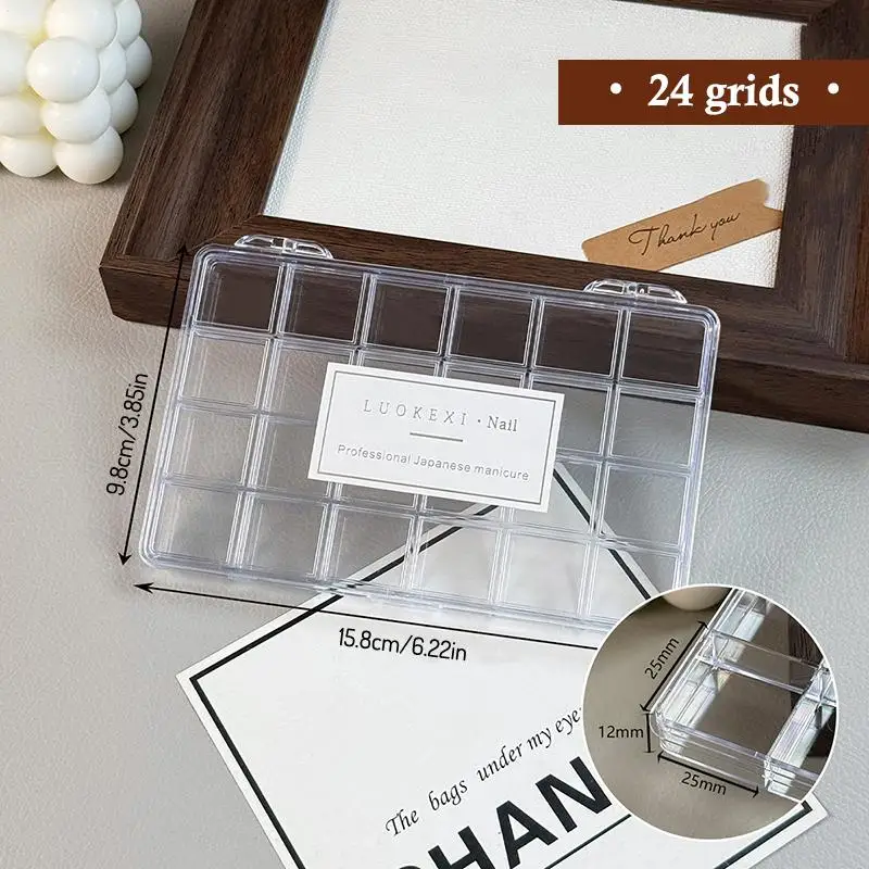 Nail Rhinestone Storage Box Transparent Organizer 12 Compartments Durable High Quality Case for Nail Salon Home - view 3