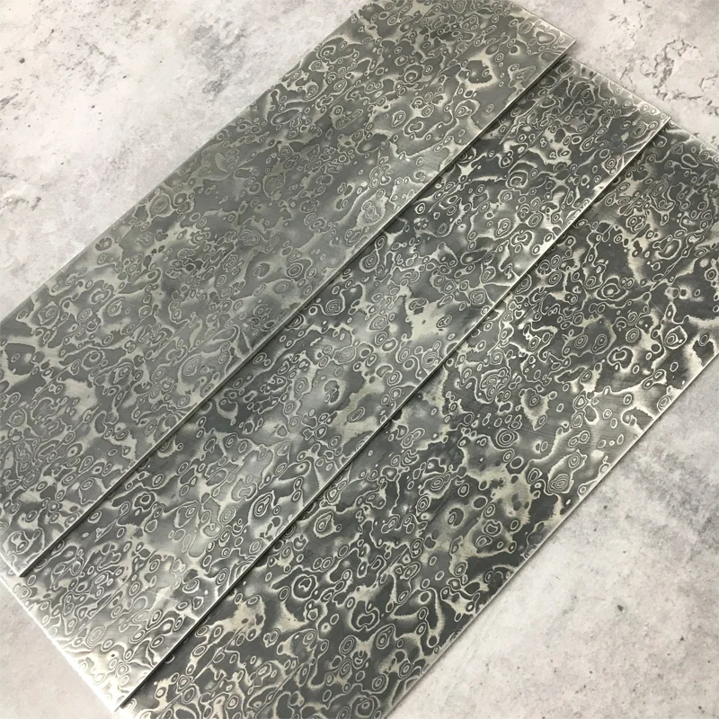Lames vierges en acier damas, 30x8.5x0.3cm, déjà plaquées, Clip Sandwich en acier VG10, fabrication de couteaux à faire soi-même, matières premières
