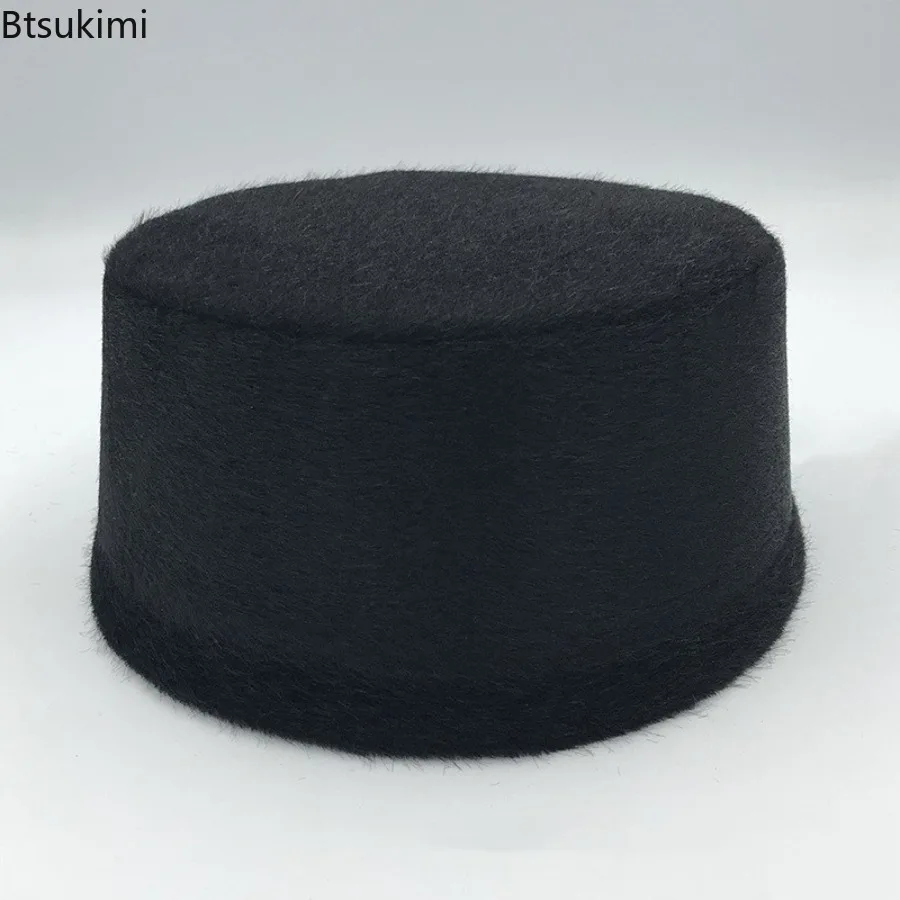 القبعات الإسلامية الرجالية قبعات قشرة صلبة قبعات الصلاة عيد حفلة أنيقة السعودية دبي عمامة العرقية نمط الشتاء الدفء قبعة الجد