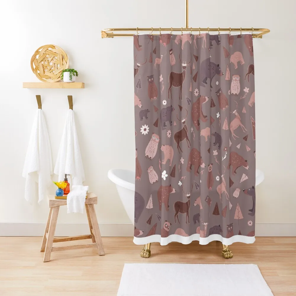 

Wild animals forest pattern Shower Curtain Bathroom For Shower Bathroom Box Anti-Mold Waterproof Shower Curtain