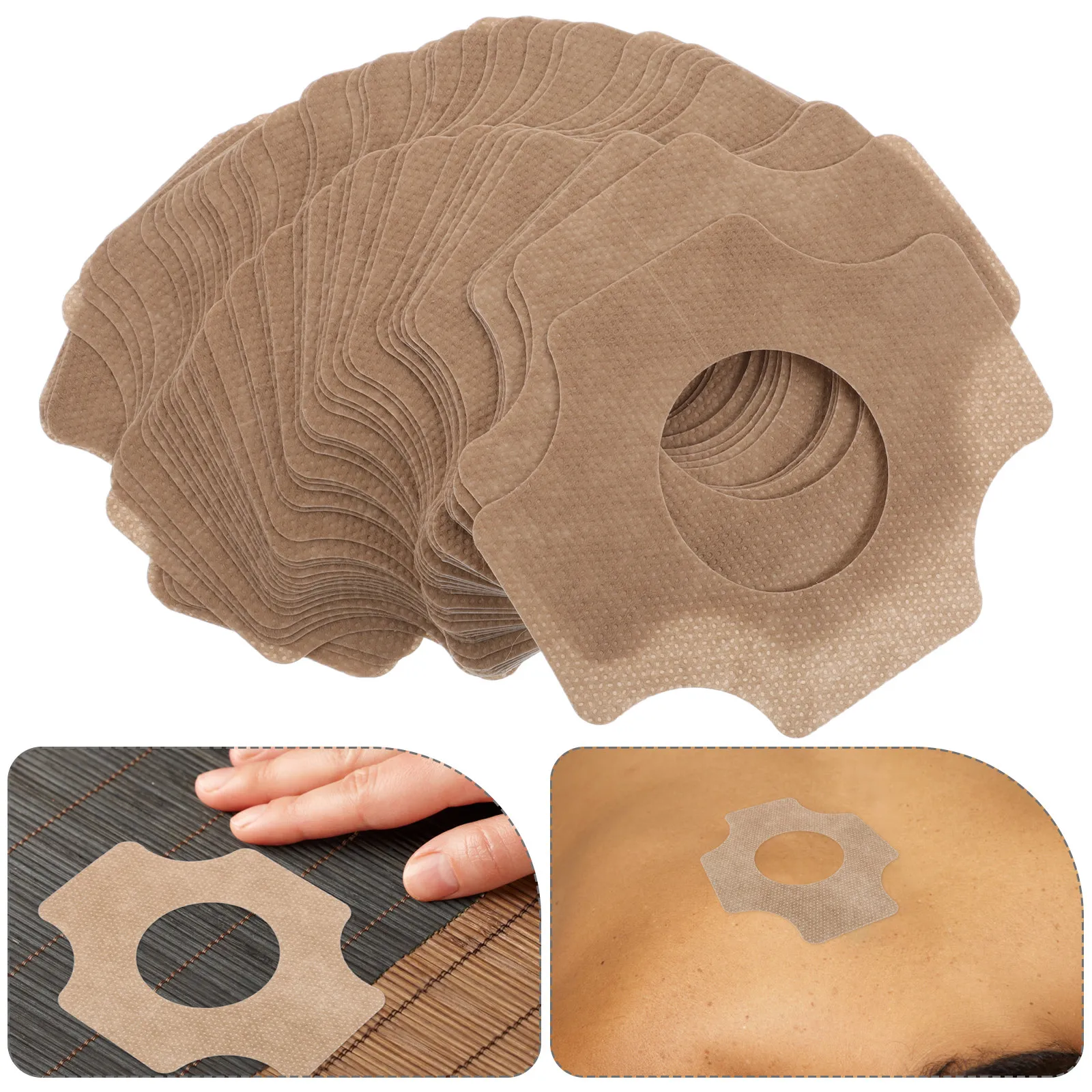 50 pcs Moxa Moxibustion Portable Holder Therapy Stick Halloween Christmas New Year Nonwoven Adhesive Blank Patches Breathable
