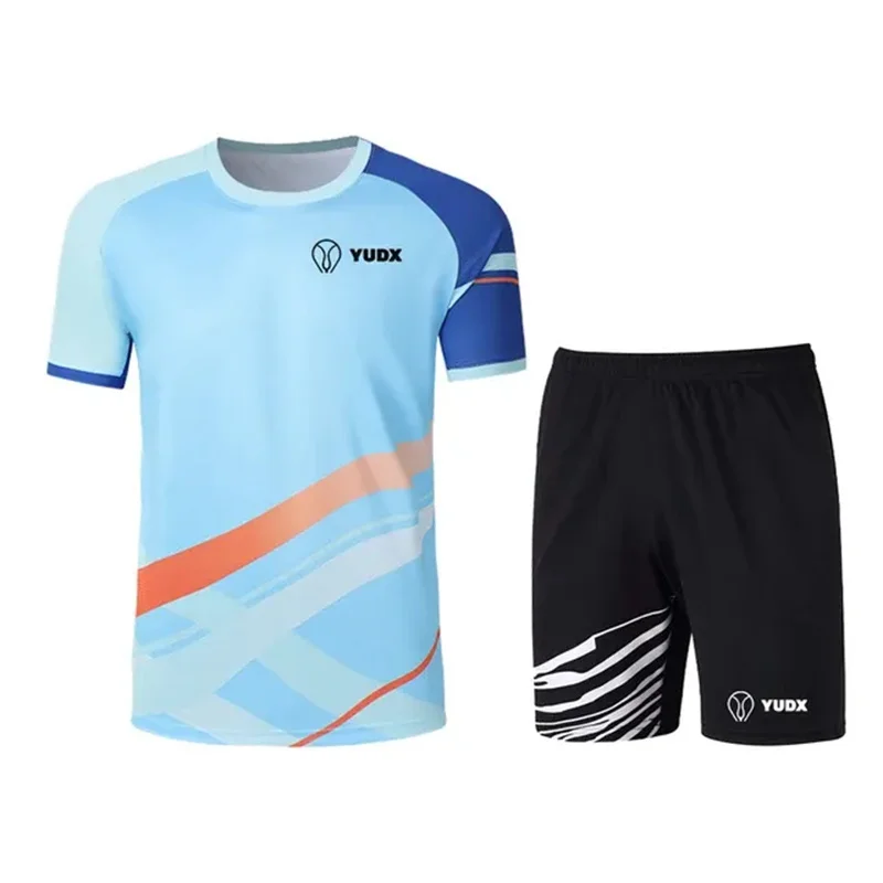 Yudx-Vêtements de badminton pour hommes et femmes, Vêtements de tennis, Sports, Design géométrique, Respirant, vaccage rapide, T-shirt rond de la