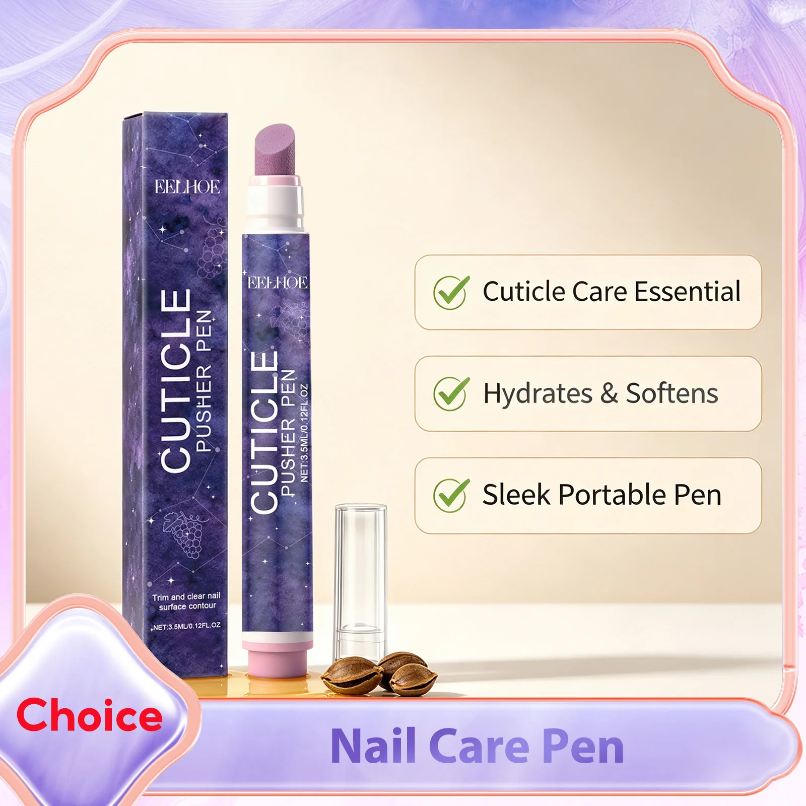 Nail Edge Care Pen Transparent Quick-Drying Prevents Hangnails Repairing Cuticles Breakage Removes Dead Skin Cuticle Pusher Pen