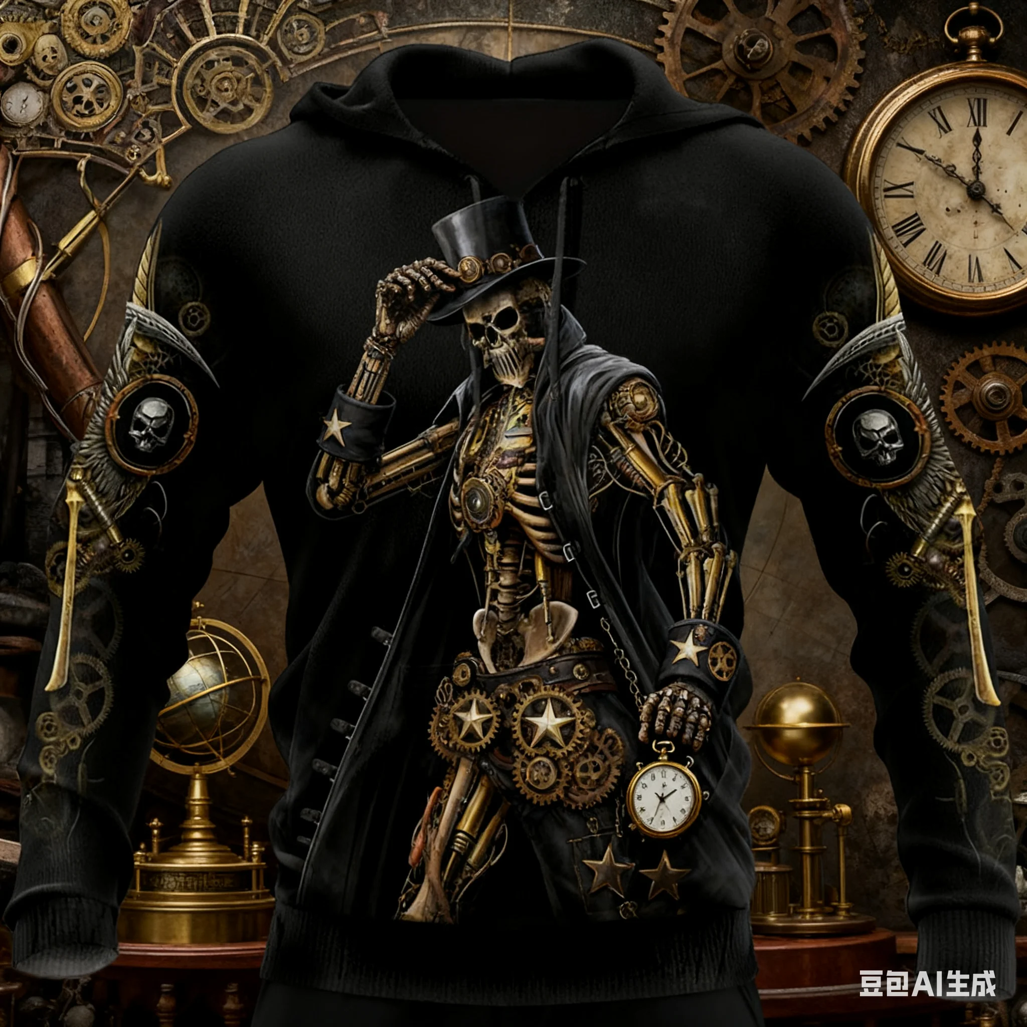 

Funny 3D Skull Print Men's Hoodies Hip Hop Trend Streetwear Fashion Loose y2k Clothes Autumn Winter Casual Sweatshirts Tops Coat