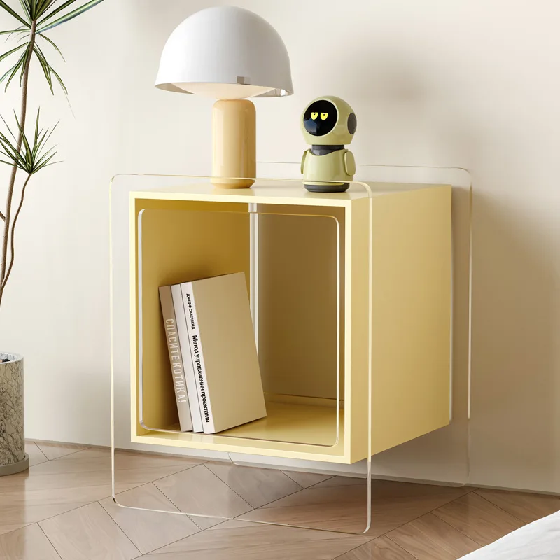 Nordic Fashionable Acrylic  Nightstand Bedside Table Acrylic Storage Cabinet Transparent Bedside Shelf Bedroom Nightstand