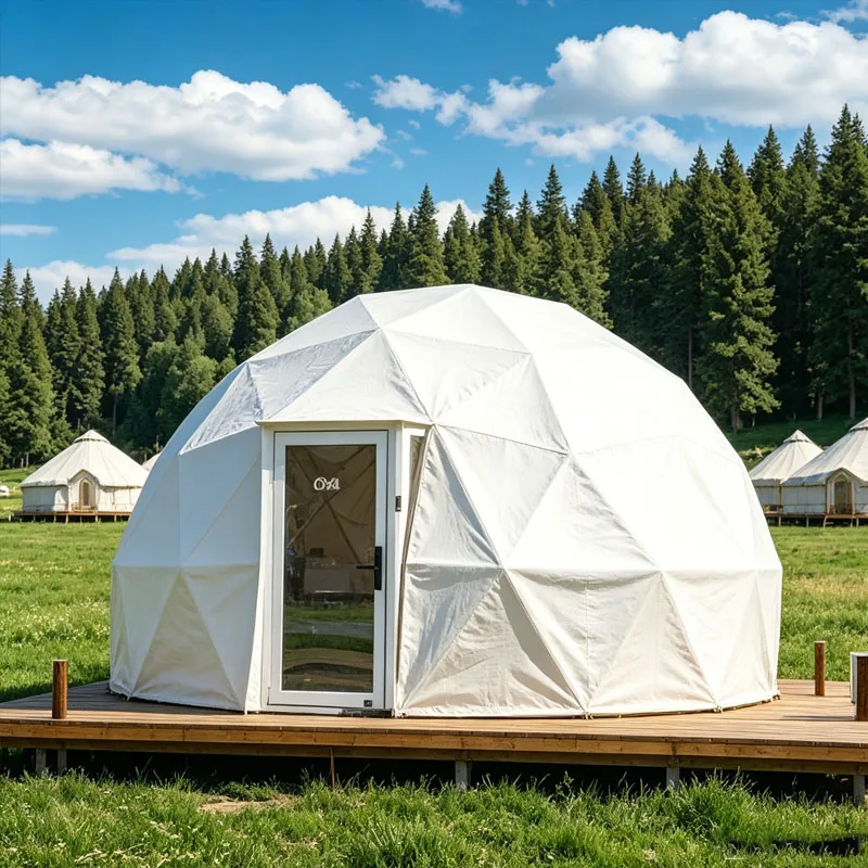 Geodesic Dome House Outdoor Glamping Tent with Transparent Window for Luxury Resort Use Customizable