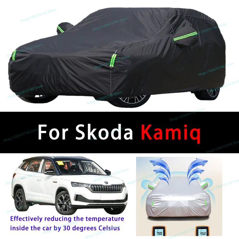 For Skoda Kamiq Summer Full Car Covers Outdoor Sun uv Protection Dust Cooling Protective Auto Protective Cover