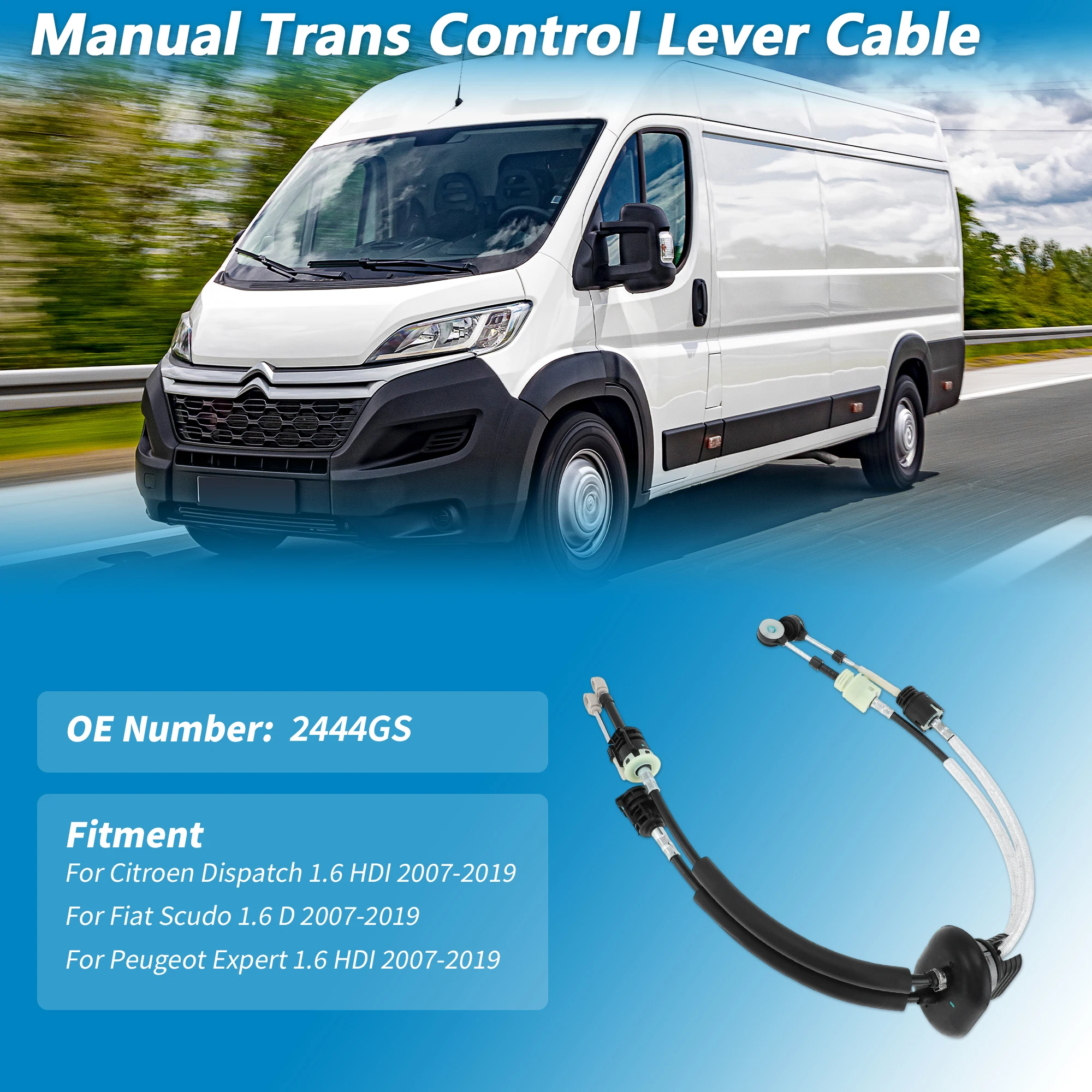 

UXCELL No.2444GS Ручной кабель переключения передач Tran для Citroen Dispatch для Fiat Scudo