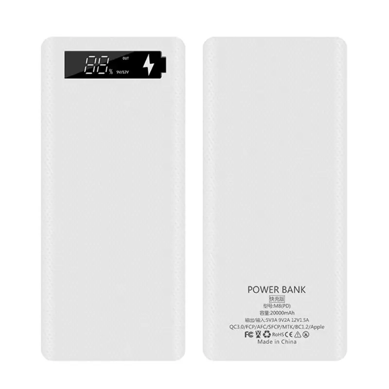 PD QC3.0 Quick Charge Power Bank 18650 for Case Lithium Battery Holder Fast Charger Box Dual USB Battery Holder