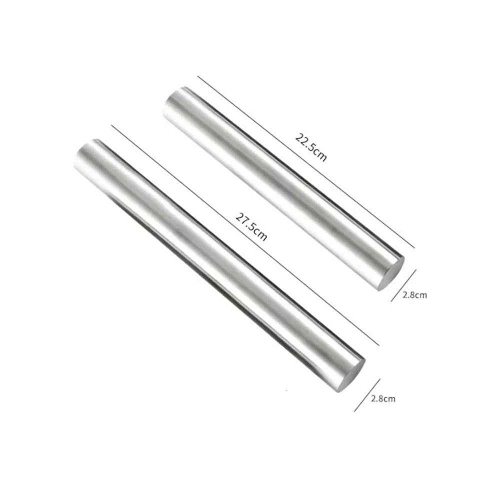 

1Pcs Stainless Steel Rolling Pin for Baking Cookies Pie Pasta Non-Stick Kitchen Gadget 27.5x2.8cm Silver