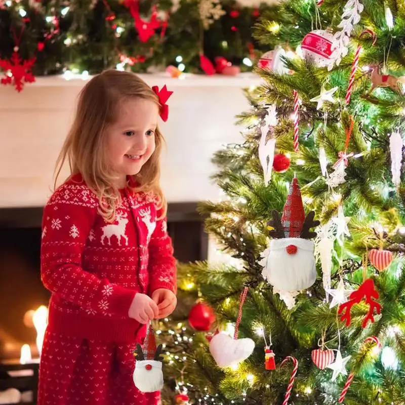 Gnome enfeites de árvore de natal de pelúcia sem rosto anão decorações de natal artesanal sueco tomte ornamentos para paredes escadas