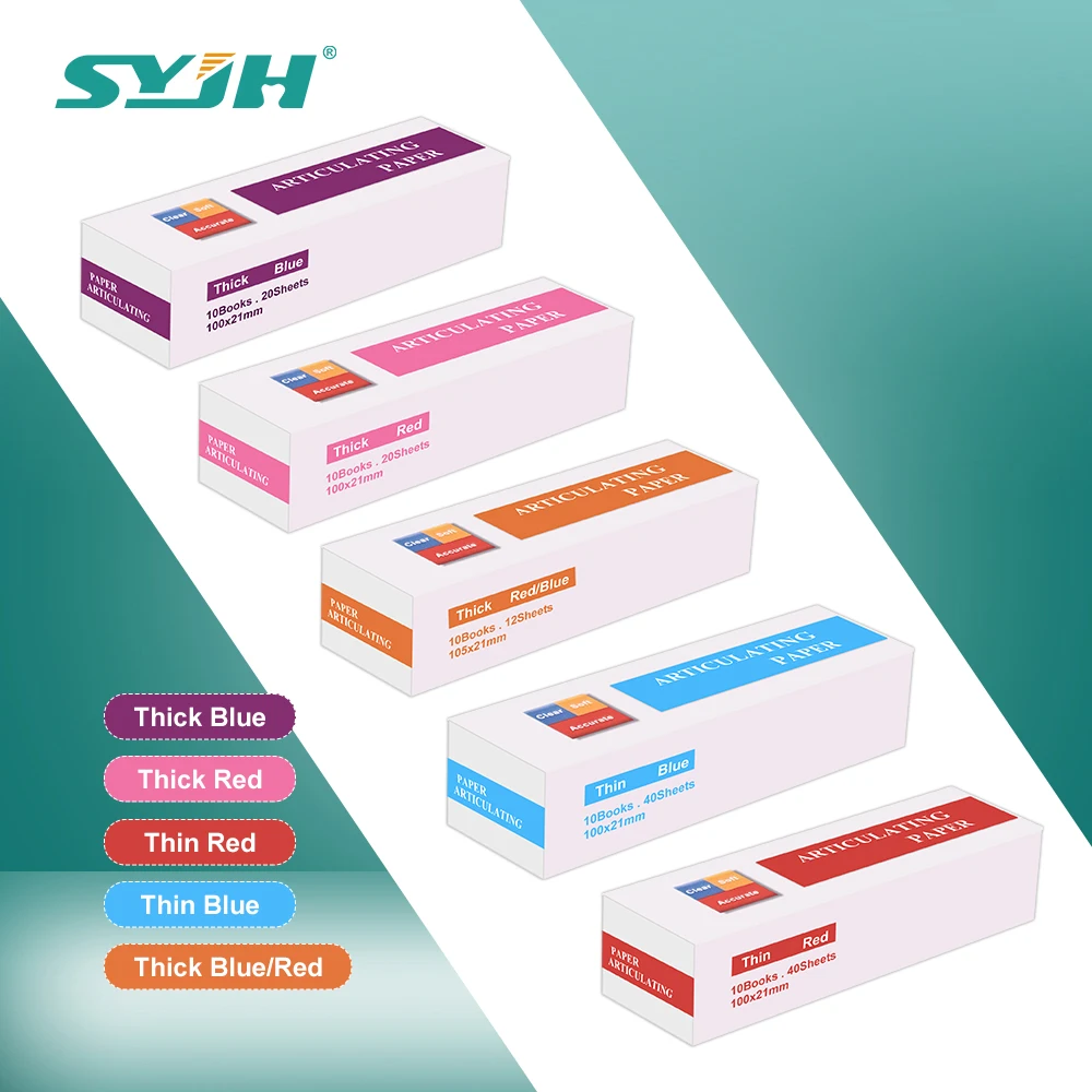 

ELIJAH Dental Articulating Paper Oral Bite Paper Strips Paper Fiber Material for Occlusal and Interproximal Dental Supplies