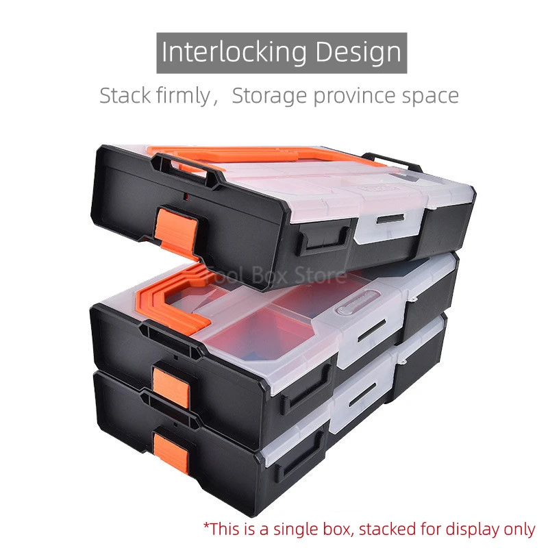 Small Parts Organizer Toolbox Screw Storage Box Parts Box Hardware Tool Storage Case Plastic Portable Garage Workshop Tool Box