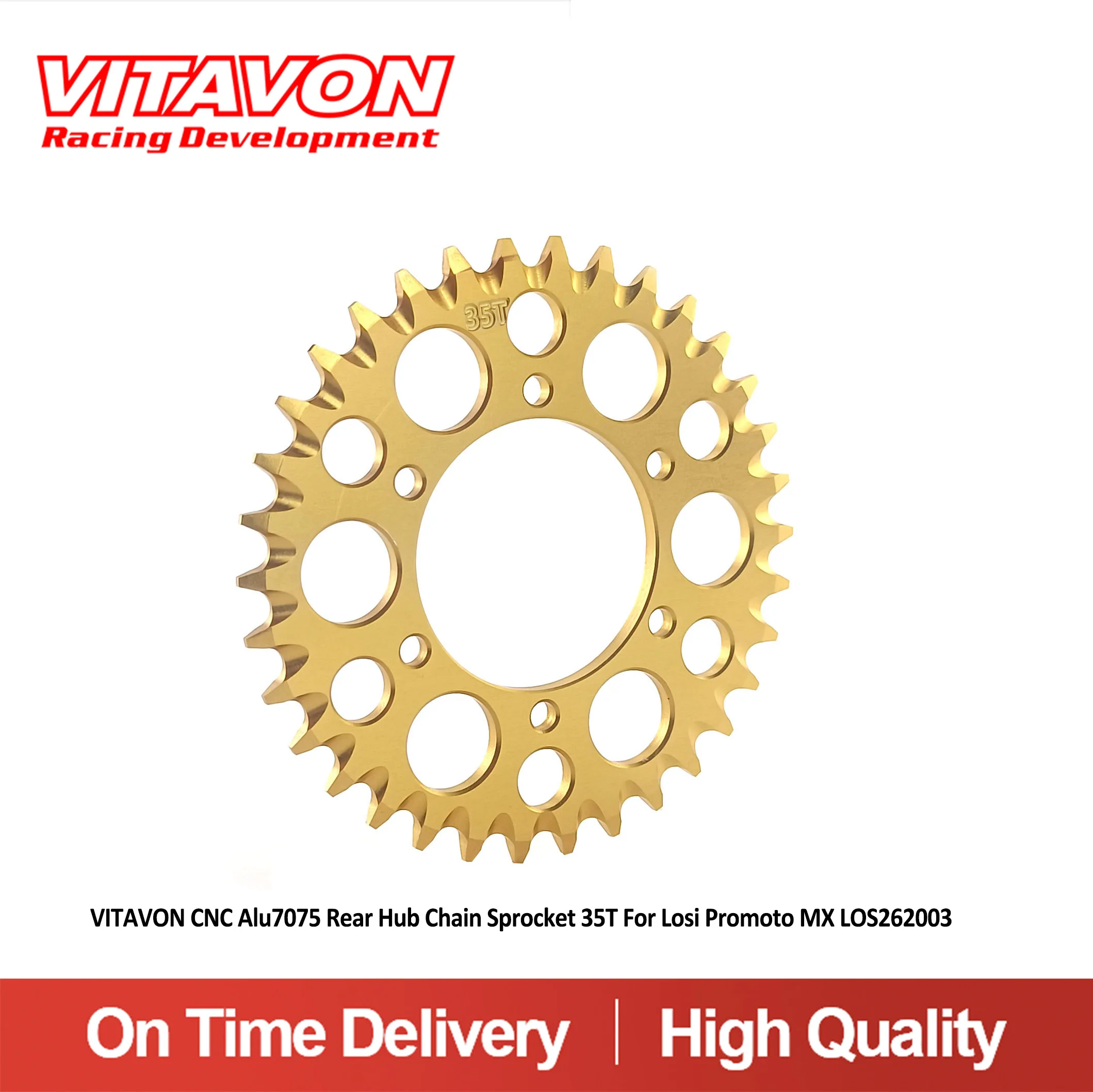 VITAVON CNC Alu7075 リアハブチェーンスプロケット 28T、30T、34T、35T、36T ロシプロモト MX LOS262003用