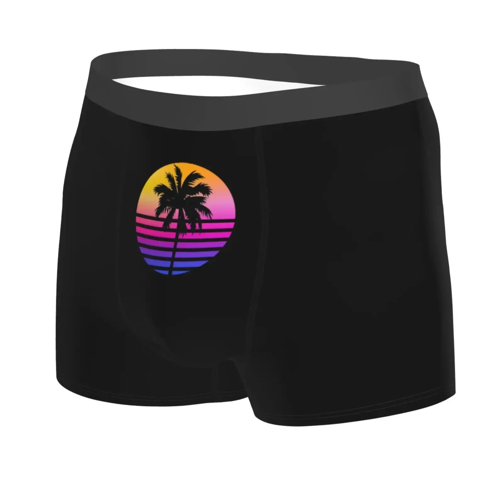 Summer Beach Palm Print Men's Underwear Healthy Soft Comfortable High-Quality Men's Briefs Stylish Trendy Casual Sports Panties