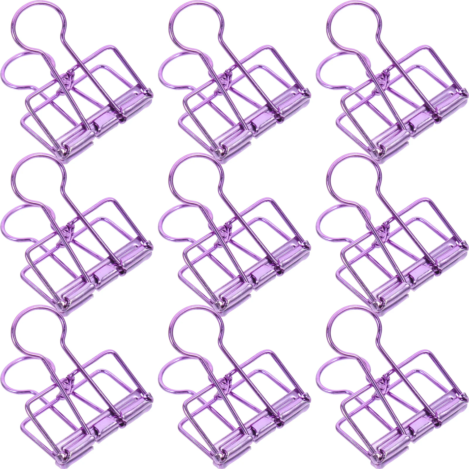 Imagem -05 - Clipes de Metal de Papel para Papéis Pasta Elliot Material de Escritório Mini Extra Grande Médio Grampos de Pasta Roxo Pequeno para 10 Peças