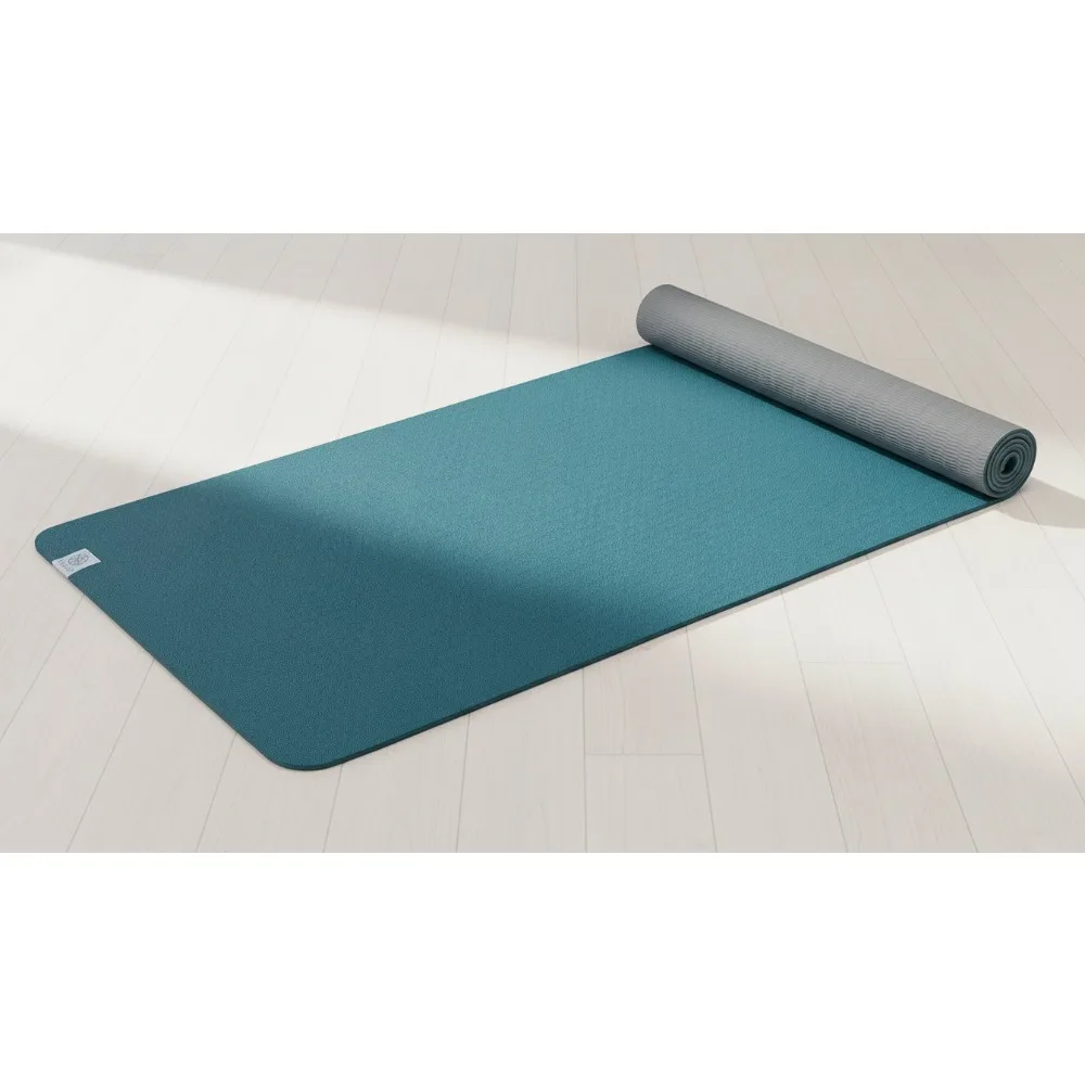 حصيرة يوجا TPE سميكة للغاية 6 مم غير قابلة للانزلاق وقابلة للعكس لليوجا والبيلاتس واللياقة البدنية والتدريبات المنزلية