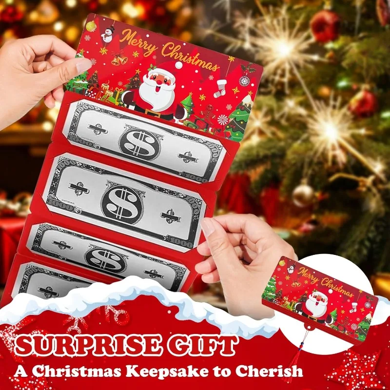 

Christmas Money Holder Envelopes Red Green 6 Pockets Cash Gift Organizer Secret Santa Family Holiday Cash Envelopes