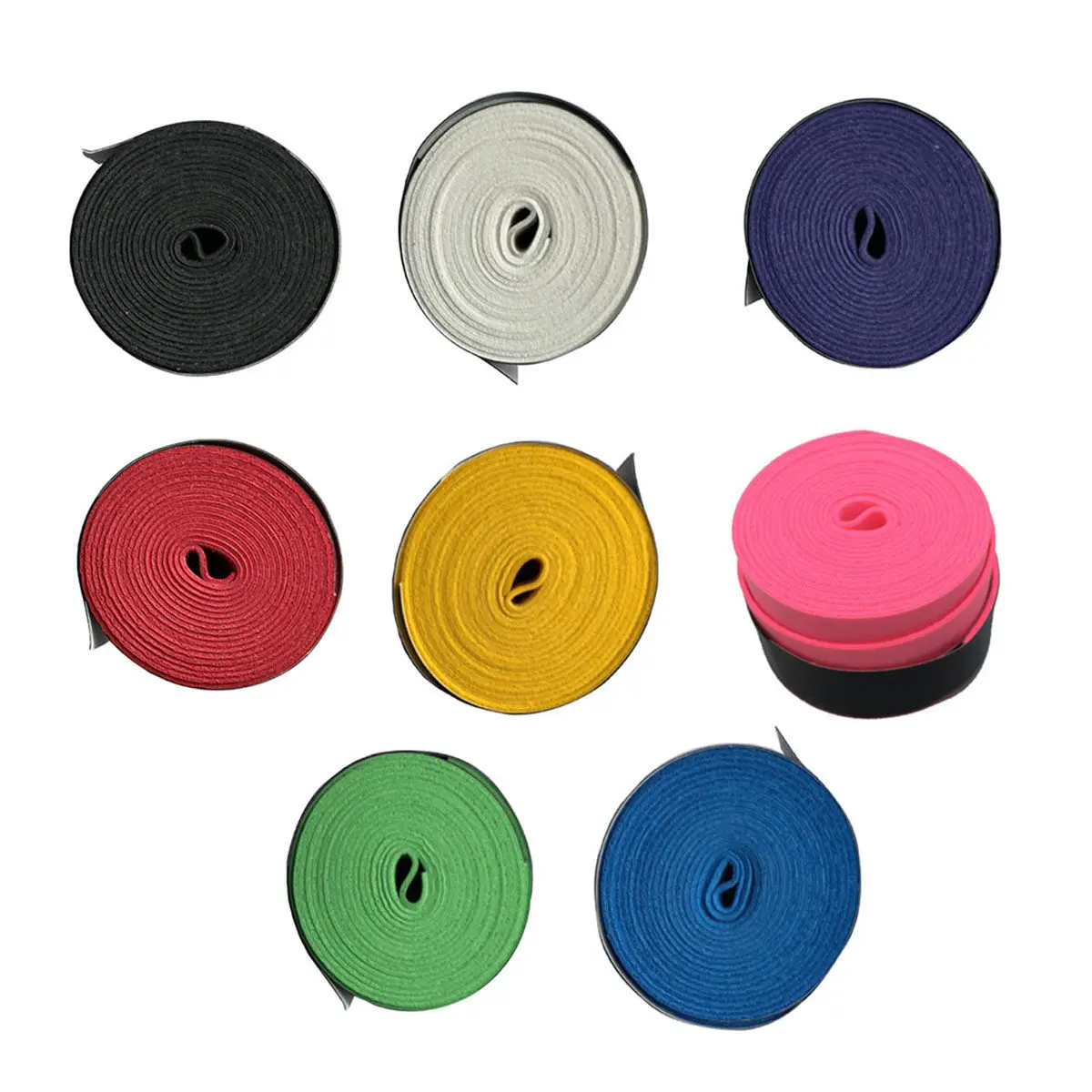 8Pcs Colorful Handgrip Sweat Absorbent Racket Wrapping Bands Anti-Slip Overgrip for Tennis Badminton Squash Pickball Fishing Rod