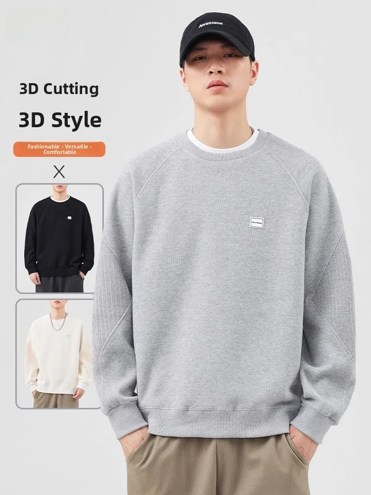 

Мужская толстовка свободного кроя с круглым вырезом, новинка 2026 года, весенняя коллекция, американский модный бренд, худи с длинными рукавами, премиум-класс, топ с эффектом высокого качества