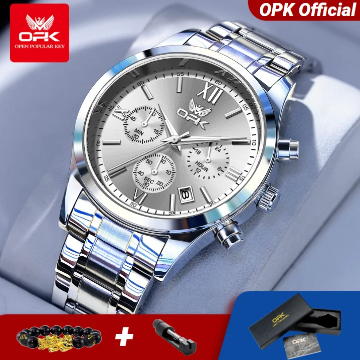 

Мужские часы OPK 6052, автоматическая дата, ремешок из нержавеющей стали, мужские часы высокого качества
