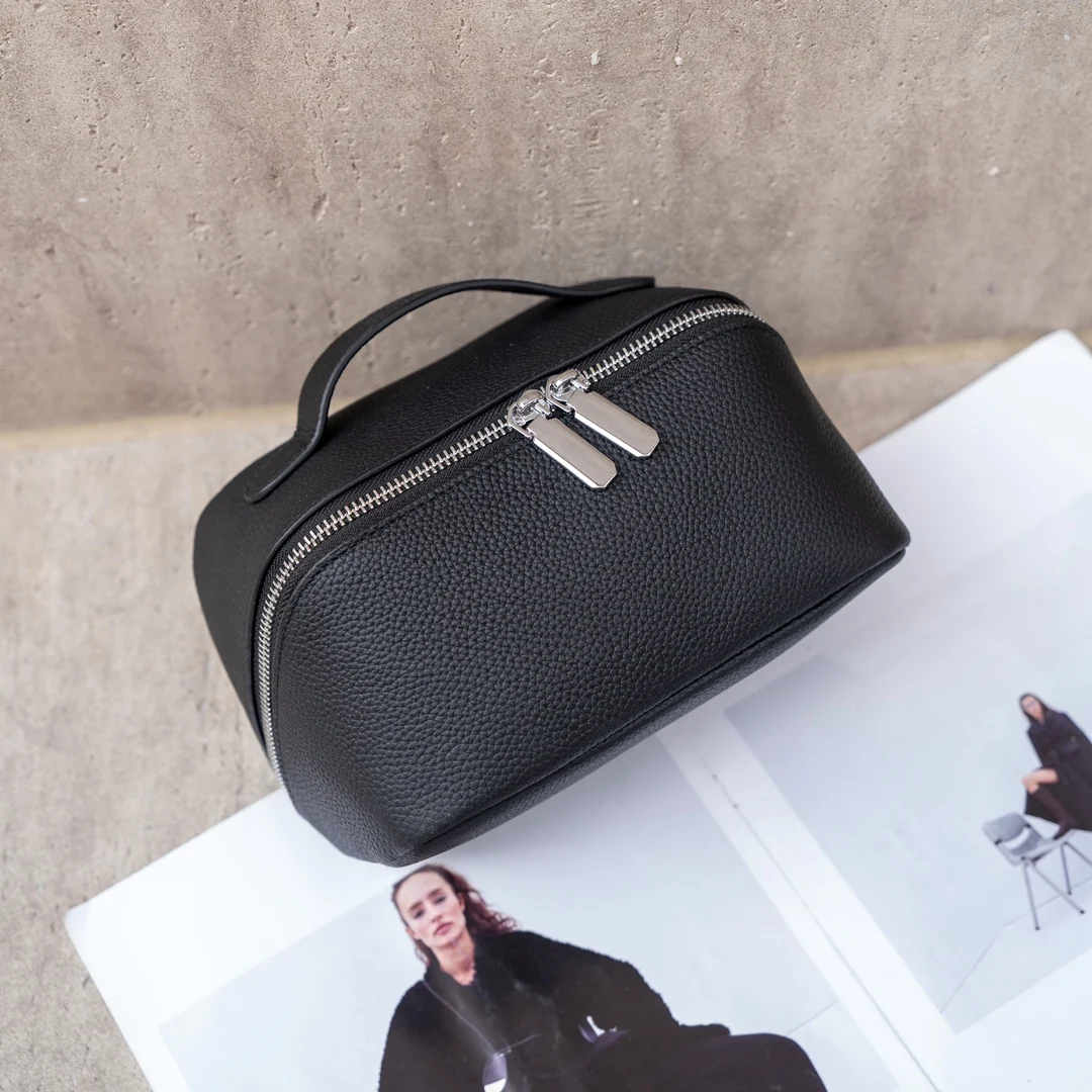 

Genuine Grade Cow Leather Women's Ladies' Makeup Bag Luxury Designer Brand Soft Cowhide Fashion Ladies Handbag for Woman New