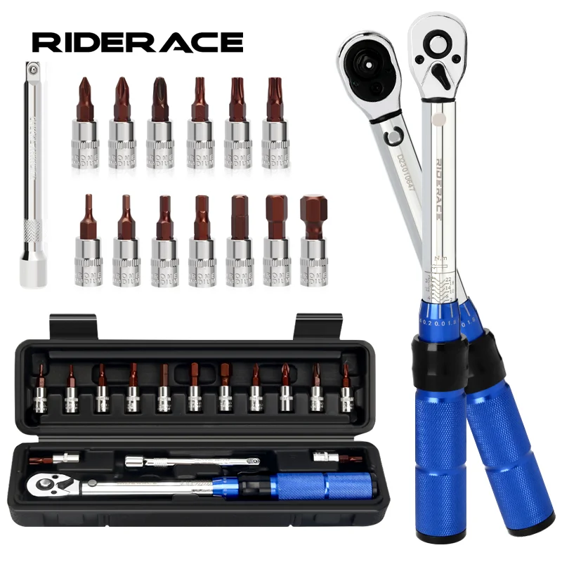 Bicycle Torque Wrench Set Adjustable Preset Torque Hand Tool 15Pcs 1/4\