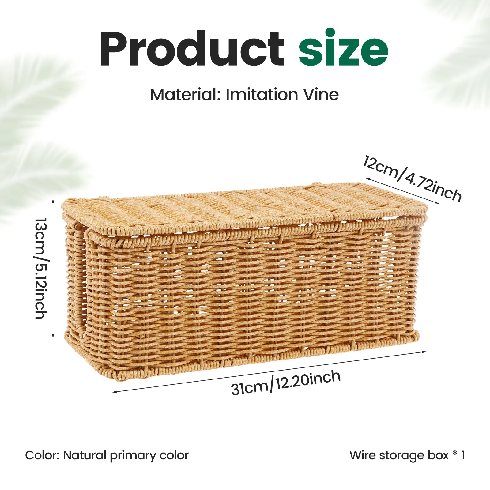 تقليد الروطان منظم الكابلات صندوق مكتب عمل مقبس الشاحن شبكة خط صندوق تخزين سلك الطاقة شاحن صندوق تخزين