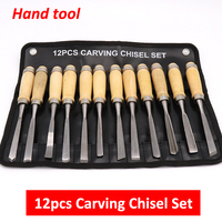 12pcs Carving Chisel Set High Carbon Steel Hand File Tools Milling Cutter for Wood Carving Root Carving Engraving