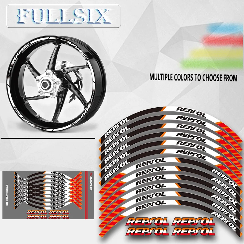 

12 X Thick Edge Outer Rim Sticker Stripe Wheel Decals FIT all HONDA REPSOL HRC CBR250RR CBR400RR CBR600RR CBR1000RR