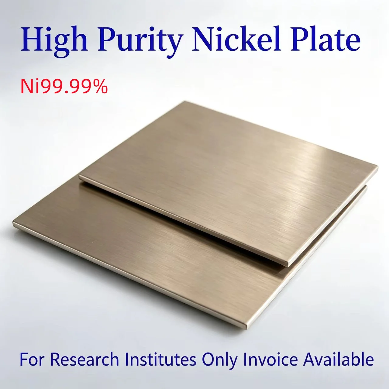 Ni99.99 Metal Plate N02200 100×100mm High Purity Metal Sheet For Lab Electroplating Customizable Sizes Available