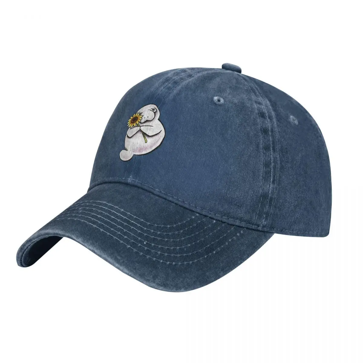 Cute Sunflower Manatee Flag Baseball Caps Denim Hats Fisherman's hat Casquette