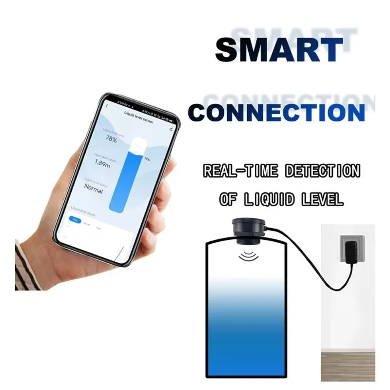 WiFi Ultrasonic Liquid Level Gauge 3m IoT Remote Monitoring Sensor for Fuel Water Storage Tank