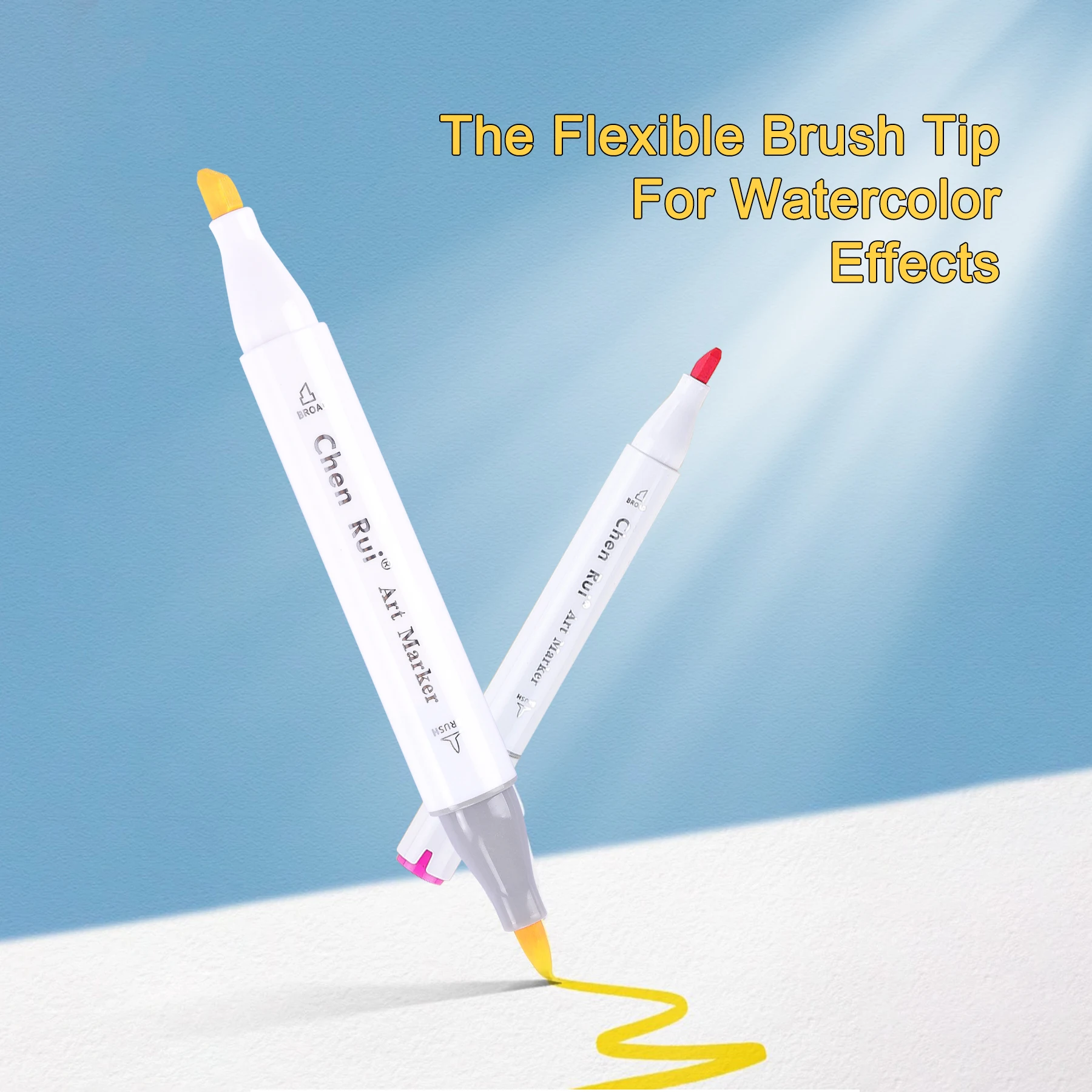 120/80/60/48 Colors Dual Tip Brush&Chisel Permanent Art Marker Pens with Base & Outline Markers Drawing Supplies Kit-Refillable image 4