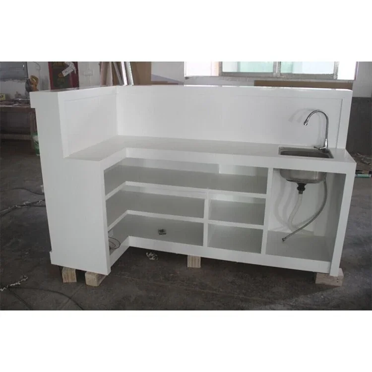 

Artificial Stone Top Mini Station Counter Modern Led bar Counter Modern bar